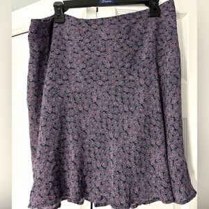 Boden Skirt Womens 12R Blue Floral Spray Lined Back Zip A Line Flared Skater